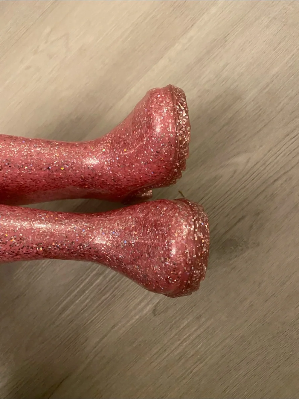 Western Chief Kids Glitter Pink Rain Boots with Pull Handles